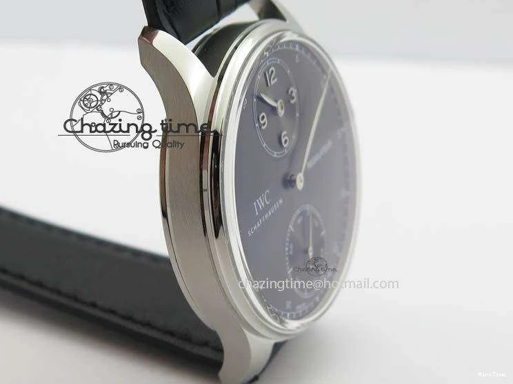 MIROTIME 0513 Portuguese IW544404 SS Gray Dial On Black Leather Strap A Practical 7259